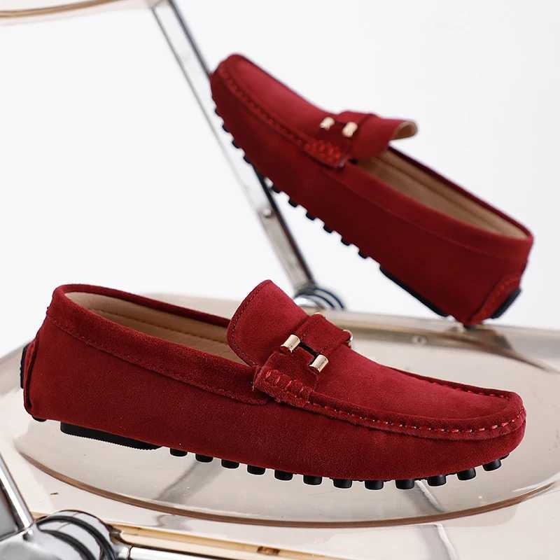 Casual Shoes Women Men Shoes Genuine Leather Men Loafers Slip Men Flats M Driving Shoes 38-47 Y250312