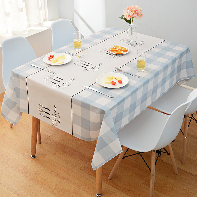 Tablecloth waterproof and oil-proof washable PVC table mat desk rectangular home FGVW01