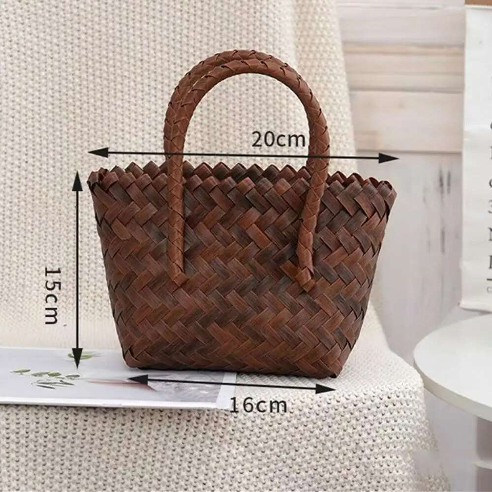 Women Woven Large Capacity Shoulder Crochet Bag Knitting Handbags Female Shopping Tote Bags
