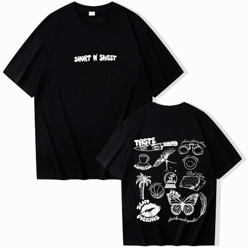 Sabrina Carpenter Short N Swt T-Shirts Sabrina Carpenter Merch Harajuku O-Neck Unisex Shirts X250313