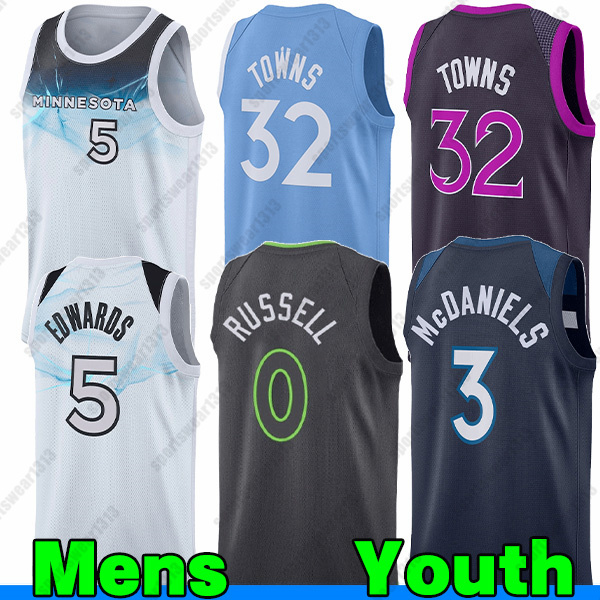 Anthony Edwards Jersey MIN Timberwolve City Basketball Jerseys Julius Randle Naz Reid Donte DiVincenzo Jaden McDaniels Robert Dillingham Rudyy Gobert Mike Conley