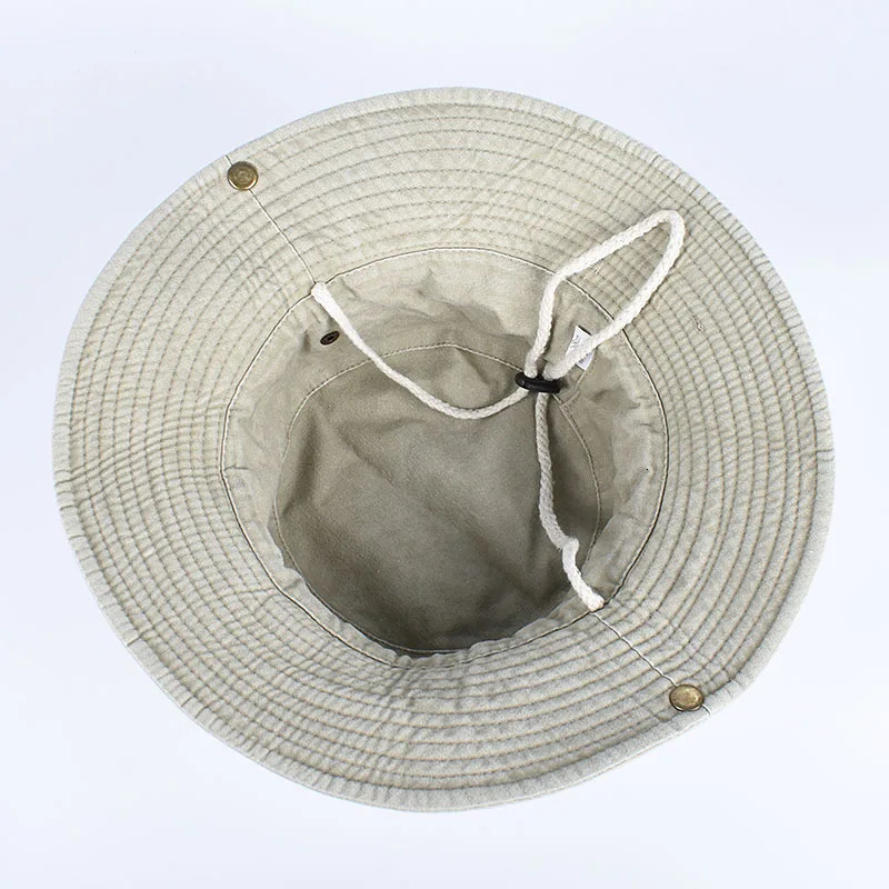 Outdoor Sun Hat Woman Bucket Man Cotton Embroidered Vintage Beach Waterproof Fisherman Fishing Cap Summer Foldable Bob 250304