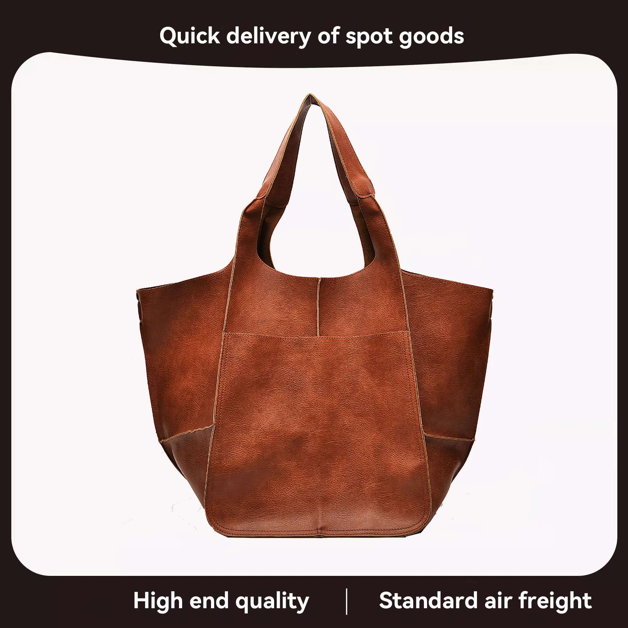 2025 NEW CCCKA Rretro Handmade Big Beach Tote Bag High Capacity Zipper Shoulder Solid Color Multifunction Handbags For Ladies