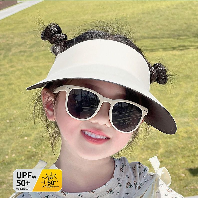 Children's hat summer, boys and girls, no trace, empty top hat, UPF50+UV resistant large eave sun baseball cap