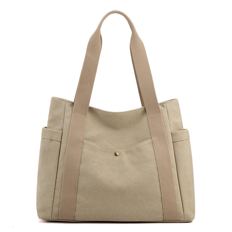 Handheld One Shoulder Big 2025 New Canvas Large Capacity Fashion Women's Art Simple Tote Bag