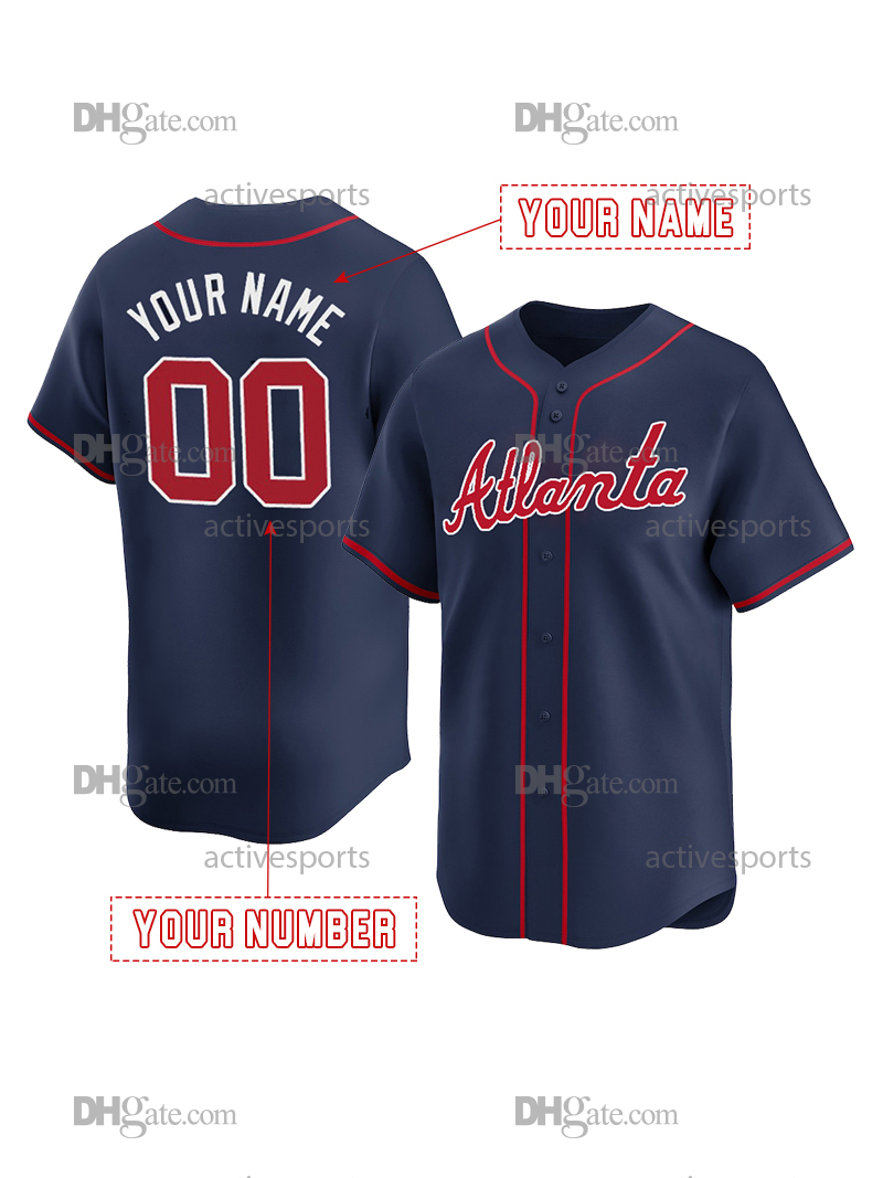 Custom 13 Acuna Jr. Olson Baseball Jersey Riley Arcia Albies Harris II Kelenic Strider Stitched Number Name Mens Womens Youth