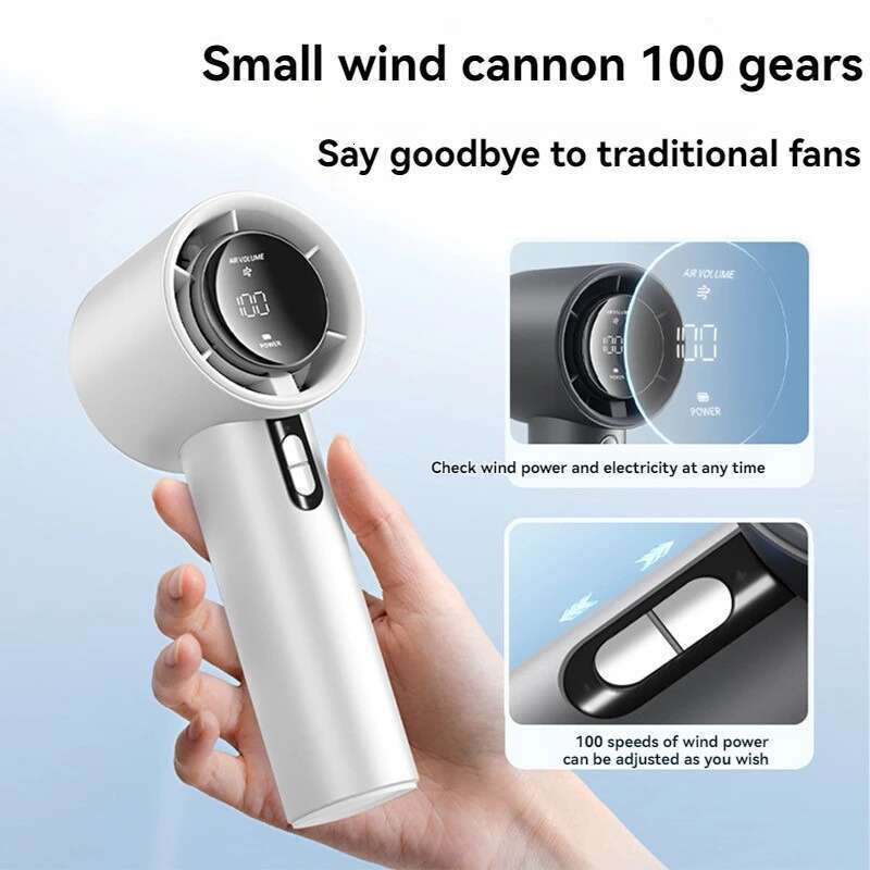 Handheld high-speed USB charging mini portable 100 speed turbo violent small fan 3000mAh