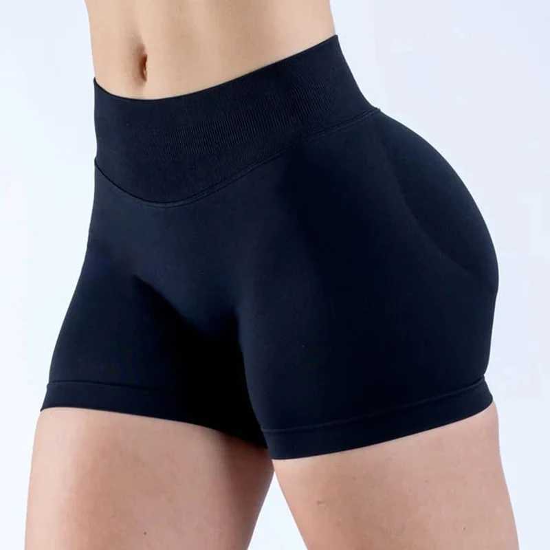 Active Shirts Tees b Impact Shorts With Solid Low Ribbed Band Shorts Seaml Scrunch Bum Workout Gym Booty Stretch Running Shorts Y250312J6CL