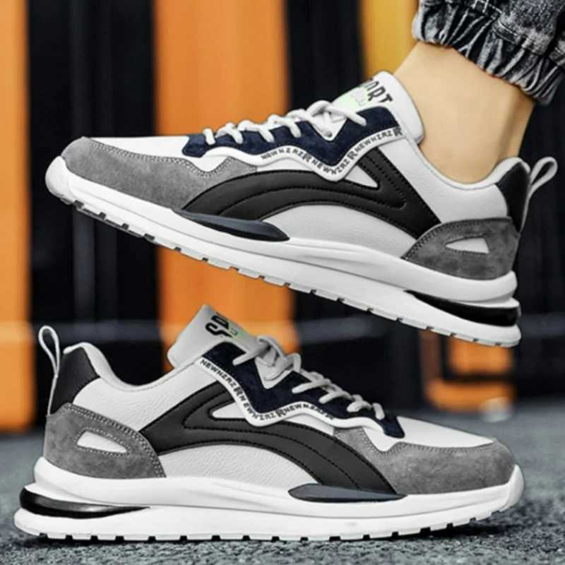 Men Shoes Outdoor Sneakers 2025 Fashion Lightweight Running Shoes PU Leather Tennis Shoes Mesh Lace Up Casual Shoe Tenis Hombres X250313