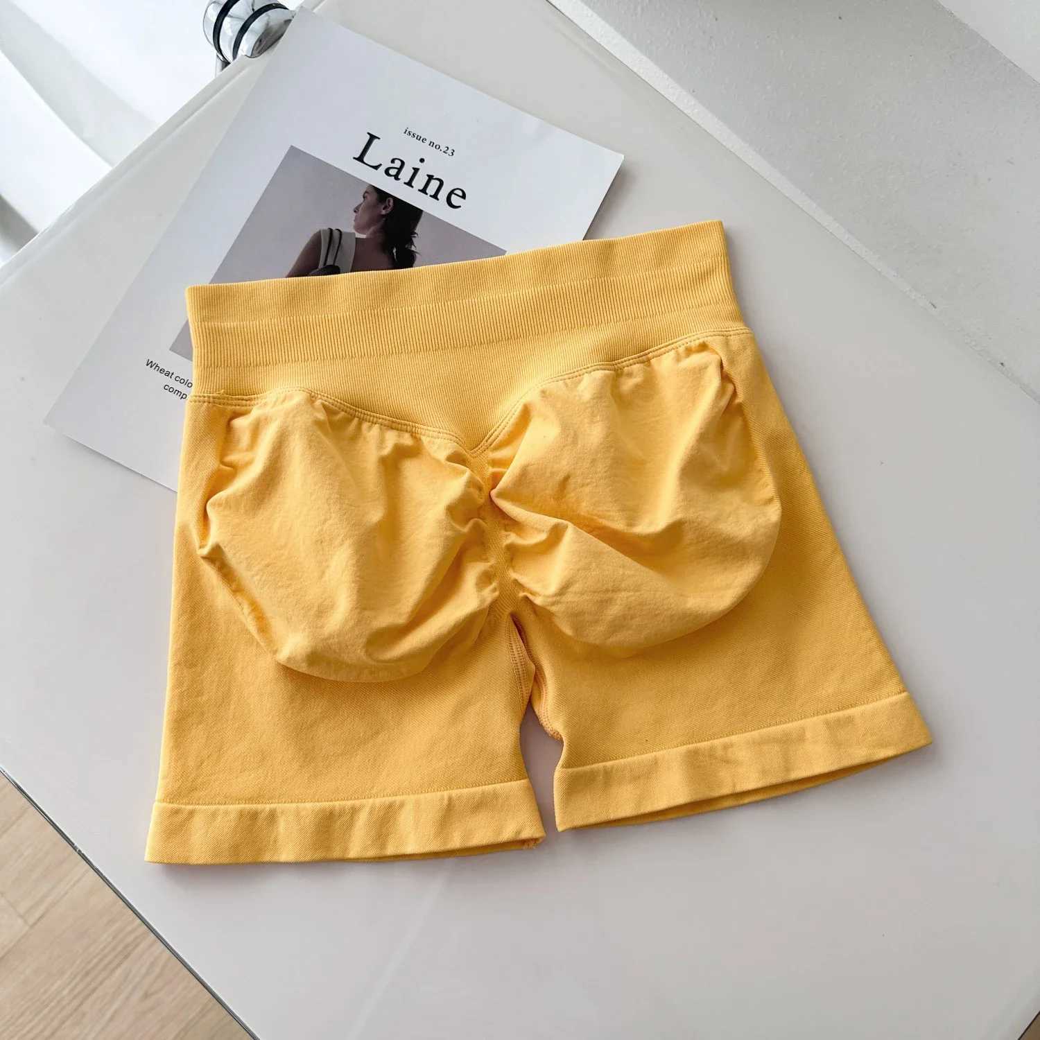 Active Shirts Tees Impact Shorts 4.5 With Gym Shorts Women Fitn Sports Low Ribbed Band Workout Scrunch Butt Booty Running Short Pants Y250312XIWC