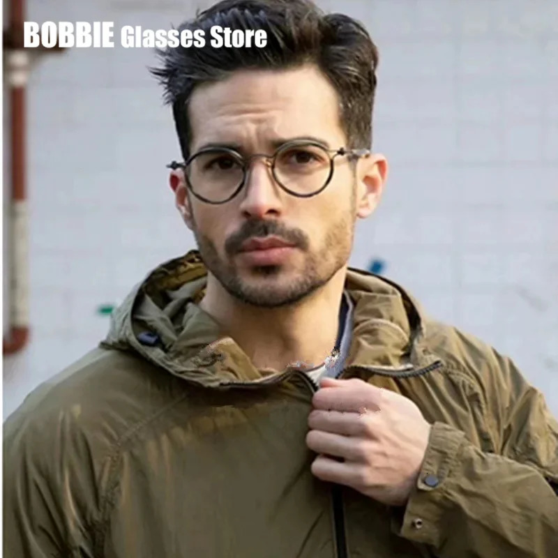 High quality retro round eyeglass frame made of Japanese handmade ultra light mens glasses womens glasses vinegar Korean fashion 250303