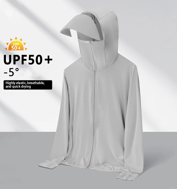 Ice Silk Sunscreen Clothing Detachable Large Brim UPF50 Mens Sun Protection Outdoor Jackets Summer Cycling Shirt 250313