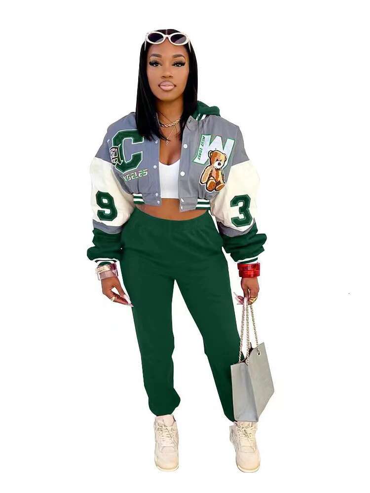 Clothes Women 2 Piece Bomber Jacket And Pants Suits Fashion New Print Patchwork Casual Sporty African Tracksuit Set