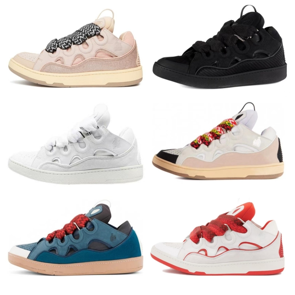 Designer Sneakers Leather Curb Flat Platfrom Shoes Genuine Leather Breathable Women Flats Casual Outwear Lovers Zapatillas Trainers Men Colored Graffiti shoes