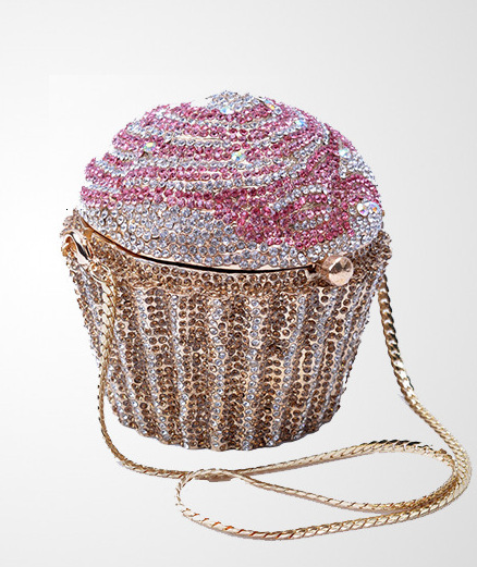 Bl085 Small Cake Ice Cream Full Metal Diamond Embedding Dinner Package Banquet Handbag Dress Women's Bag Evening Clutch