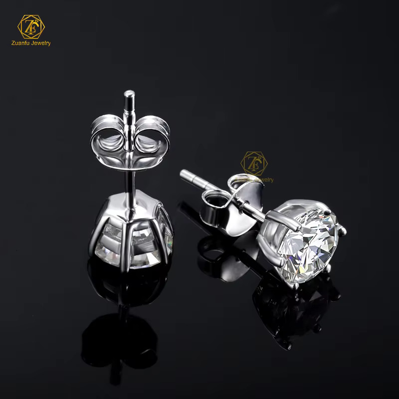 IGI Certified Lab Diamond Earrings Pure 14k Solid Gold Round Brilliant Cut Diamond AU585 05ct 1ct 15ct Lab Grown Stud Earrings