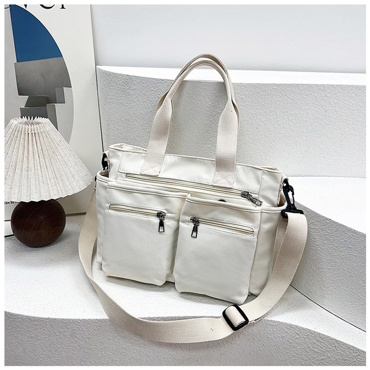 Tote Women's New Fashion Trend College Student Handbag Large Capacity Canvas Casual Versatile Shoulder Bag