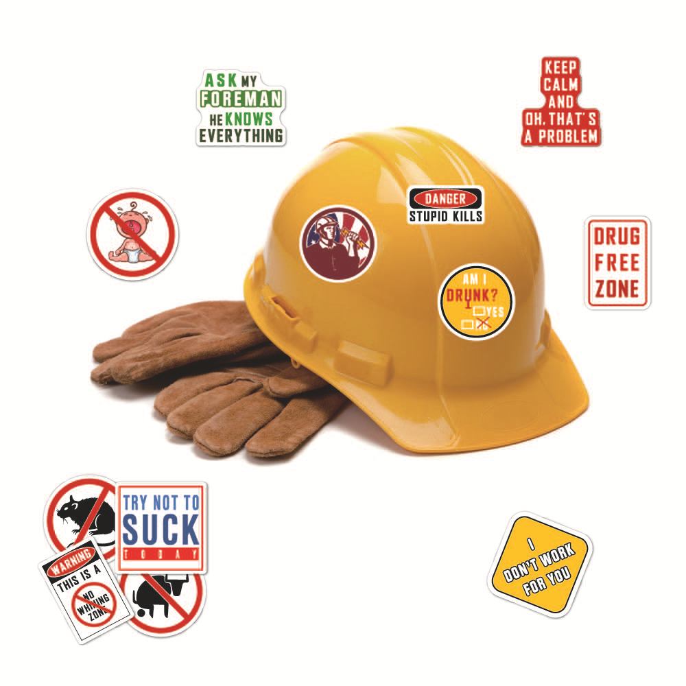 50pcs/lot Safety Helmet Stickers Waterproof Graffiti Warning Decales Decoration for Car Motor Computer Skateboard Luggage Helmet Sticker