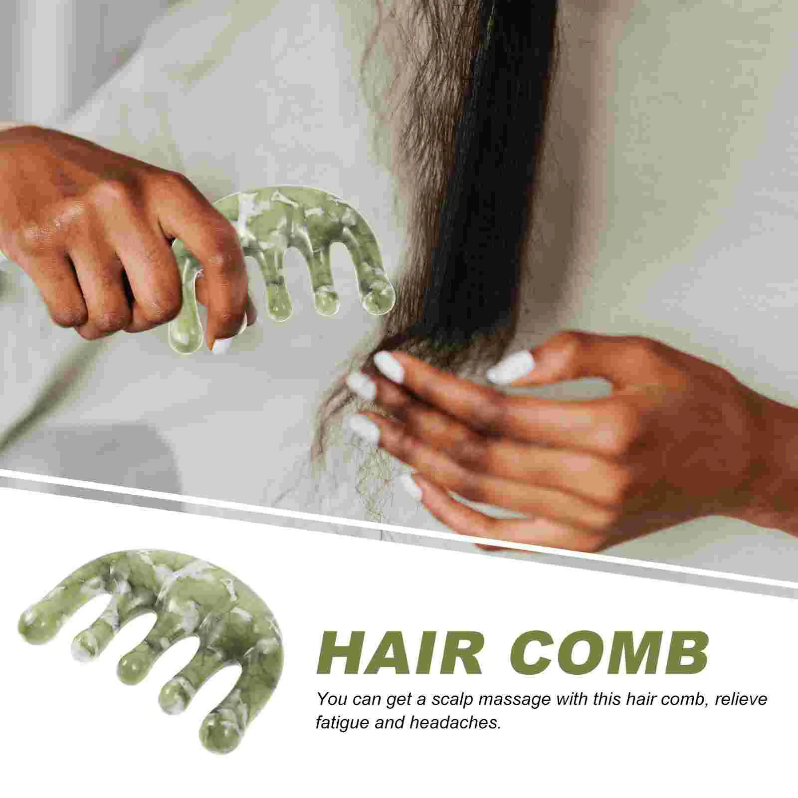 Hair Massage Machine Jade Comb Wide Tooth Household Miss Scratcher 250311