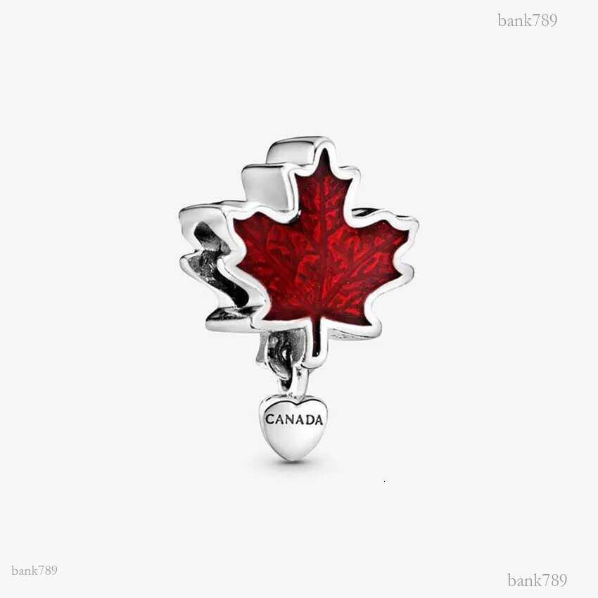 Canada Red Maple Leaf Charm 925 Sterling Silver Logo Charms Set Bracelet Bangle DIY Making Components Necklace Pendant Charm With Luxurious Retail Box