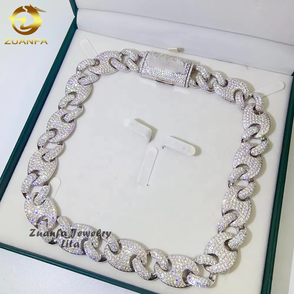 Hip Hop Jewelry Fashion New Design S925 Vvs Moissanite Diamond 20mm Miami Cuban Link Chain