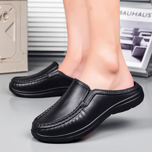 Summer Half Shoes for Men Black Loafers Slippers Casual Driving Shoes Loafer Lightweight Flats Sandals Big Size46 240606