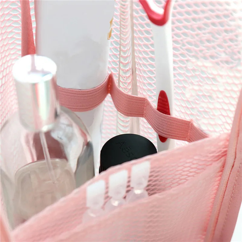 1 Pc Folding Zipper Travel Makeup Brush Bag Portable Mesh Cosmetic Bag Travel Makeup Bag Toothbrush Washing Organizer R250312