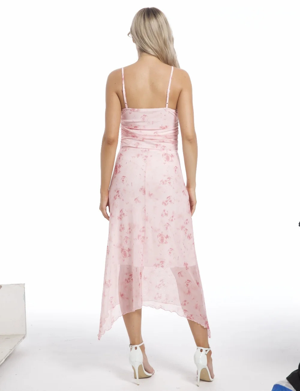 Womens tie dye suspender dress cocktail club party irregular ball 250313