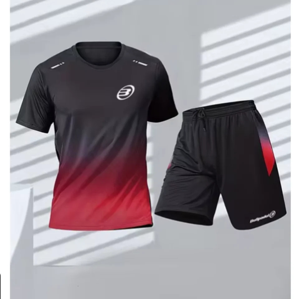 Bullpadel T-shir Tracksuit Summer Mens T-shirt And Shorts Tracksuit Breathable And Loose Tennis Tracksuit Running Training Wear 250312