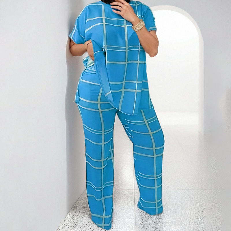 2025 Spring New Women's Printed Casual Commuting Short Sleeve Minimalist Set For Women