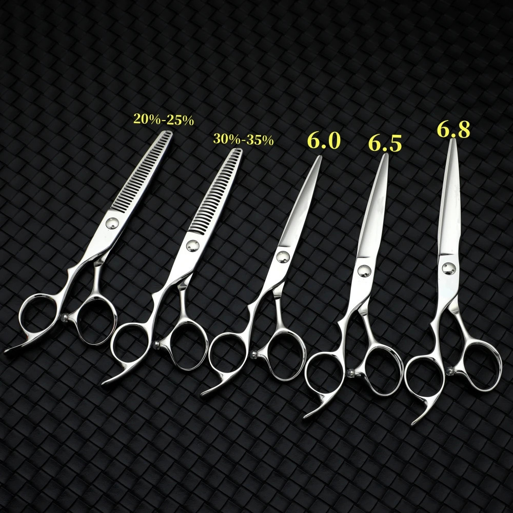 Professional left-handed scissors Barber texture thinning shears 440C 6-6.5-6.8inch Hair cutting tools 250312