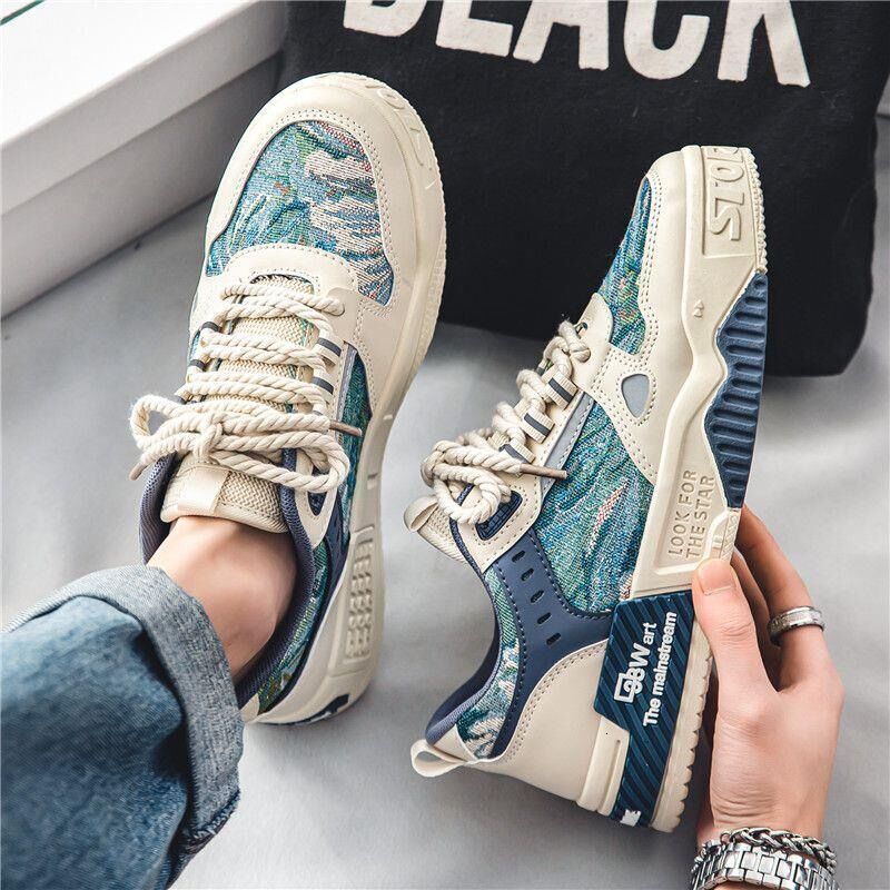 2025 New Spring Men's Breathable Canvas Designer Trendy Fashion Student Trendy Multi functional Thick soled Sports and Leisure Board Shoes for Me