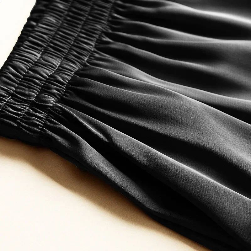 High Waist Ice Silk Acetate Shorts Pants Womens Summer Thin Satin Cropped Pants Casual Loose Plus Size Pajamas Women Shorts 250313