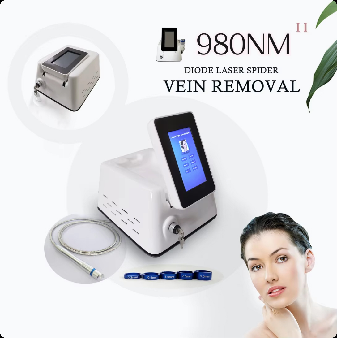 Diode Laser 980Nm Spider Vein Removal Machine Diode Laser Physiotherapy Vascular Therapy Varicose Treatment 30W Laser Diode Vascular Vein Remove Machi