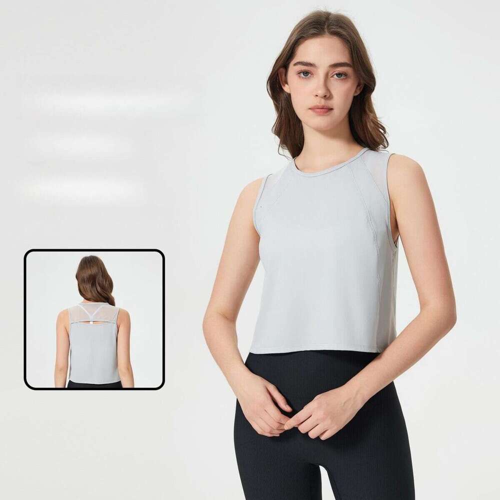 Summer lightweight breathable yoga suit top for women, quick drying loose fiess vest DT050, 2025 new casual fashion trend clothing