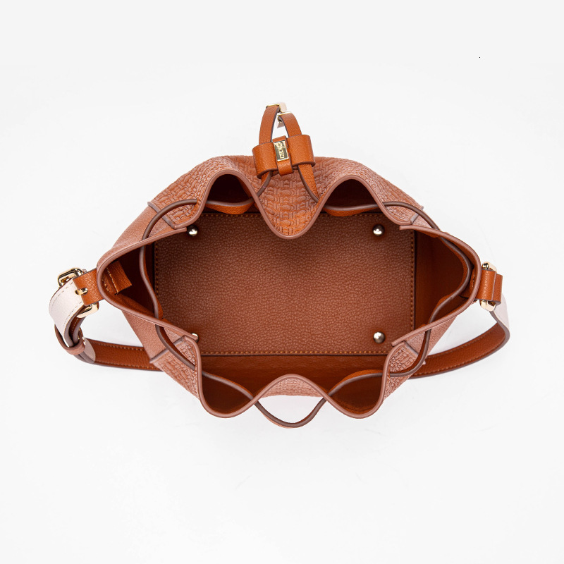 CHCH Versatile Daily Trendy Solid Color Women's Drawstring Switch Shoulder Crossbody Bag