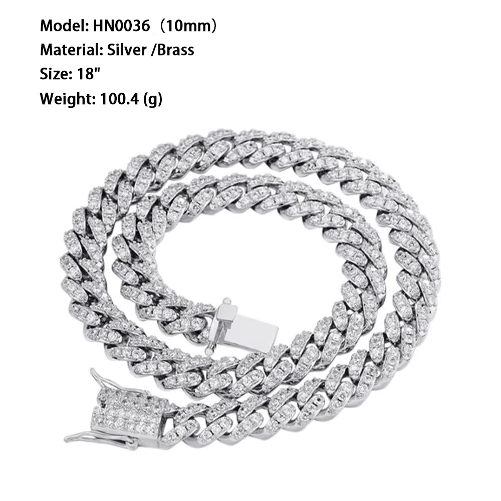 Fashion Hip Hop Rose Gold Plated 10mm Iced Out 5A Zircon Diamonds Brass Micro Pave Miami Cuban Link Chain Necklace for Mens