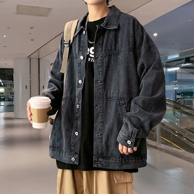 Retro workwear denim jacket suitable for men and teenagers handsome highend trendy tops jackets 250313