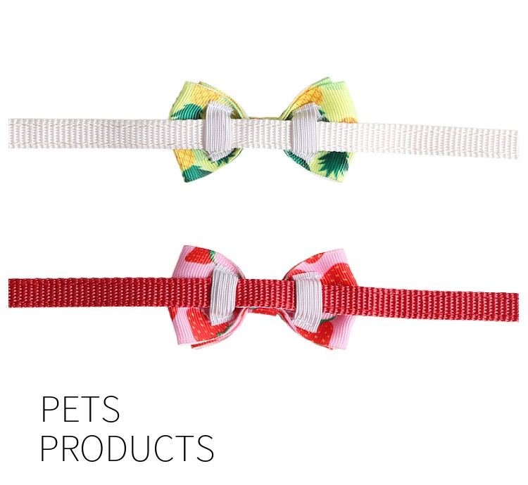 Cute Cat Collar with Bell and Charm Breakaway Bowtie Cat Collar for Kitten Cat Soft Fancy Adjustable Summer Cat Tie with Fruit Series Pattern for Boy 
