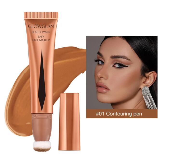 Cream Contour Blusher Wand Highlighter Blush With Cushion Liquid Face Bronzer Stick Applicator Makeup Cosmetics