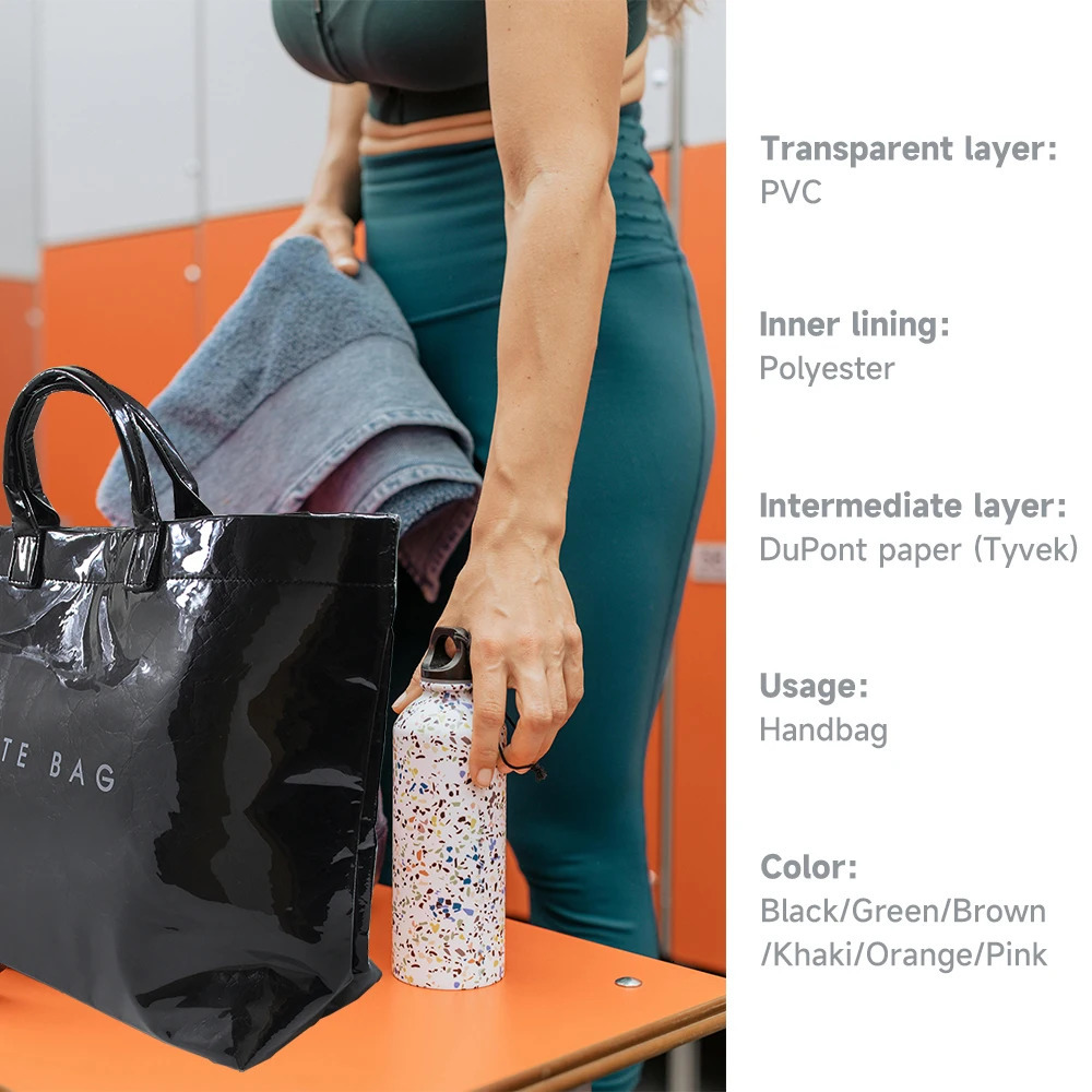 Large Capacity Fashion Tote Bags PVC Waterproof Transparent Jelly Handbag Vintage Solid Trend Top Handle Bag Letter Print 250305