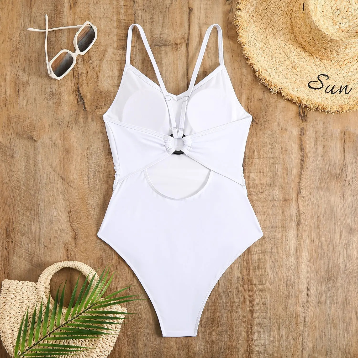 brown onepiece swimsuit womens thong sexy backless Monokini beach black and white 250409