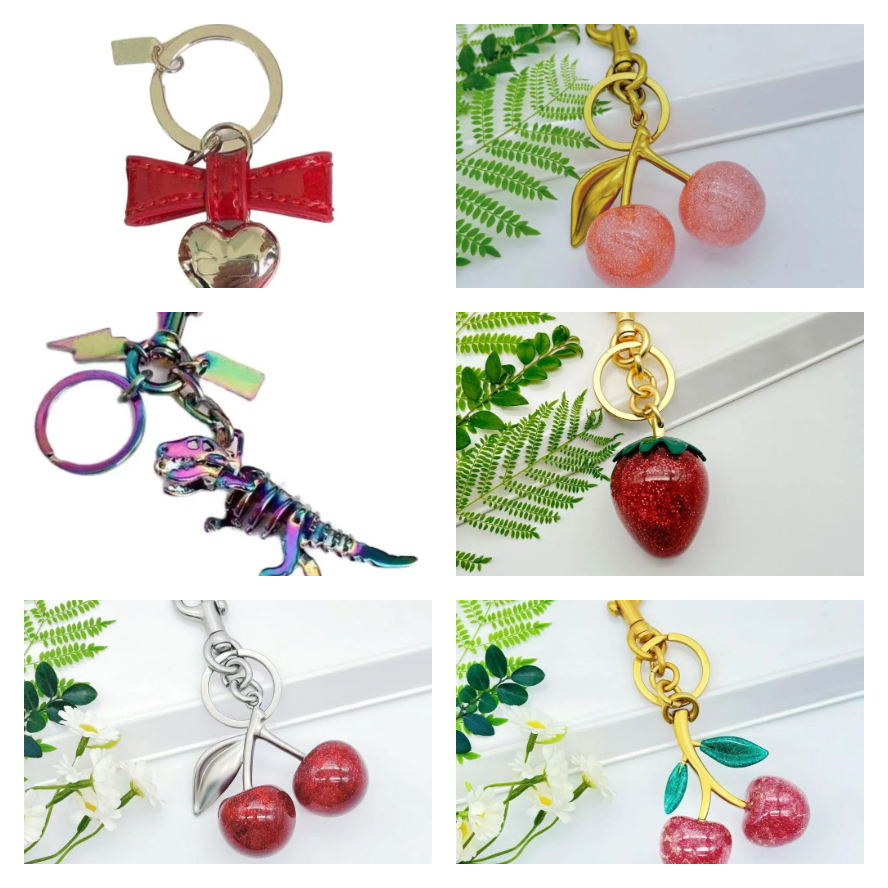 Cherry Key Ring Lonyards for Phone Resin Pourse Charm Cherries Keychain Exquis Internet Internet célèbre en cuir en cuir en cuir clés Sac de char