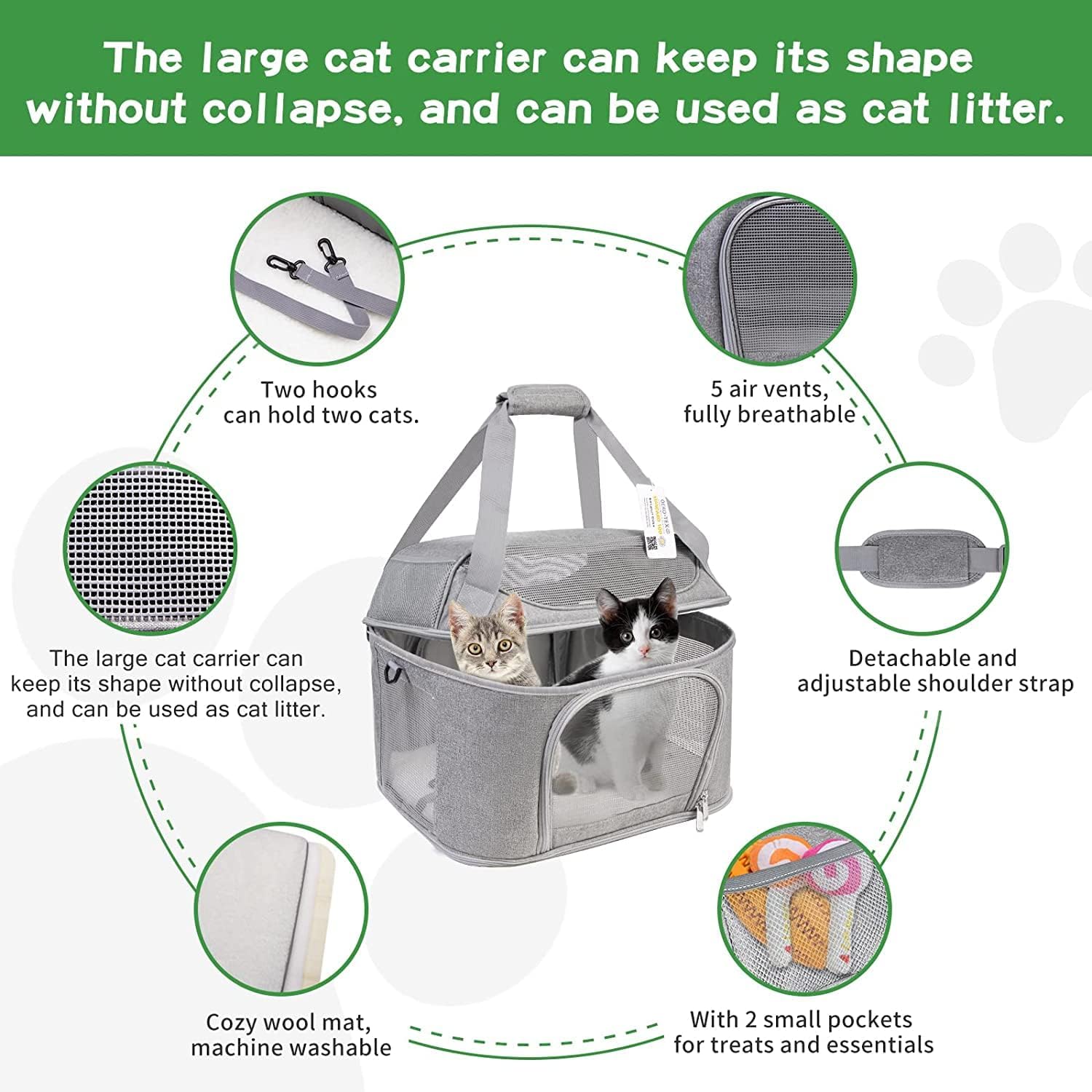 Soft Side Pet Large Suitable For Foldable Travel Small Dog Carrier, Aire Approved Cat Carrier 0317Bag
