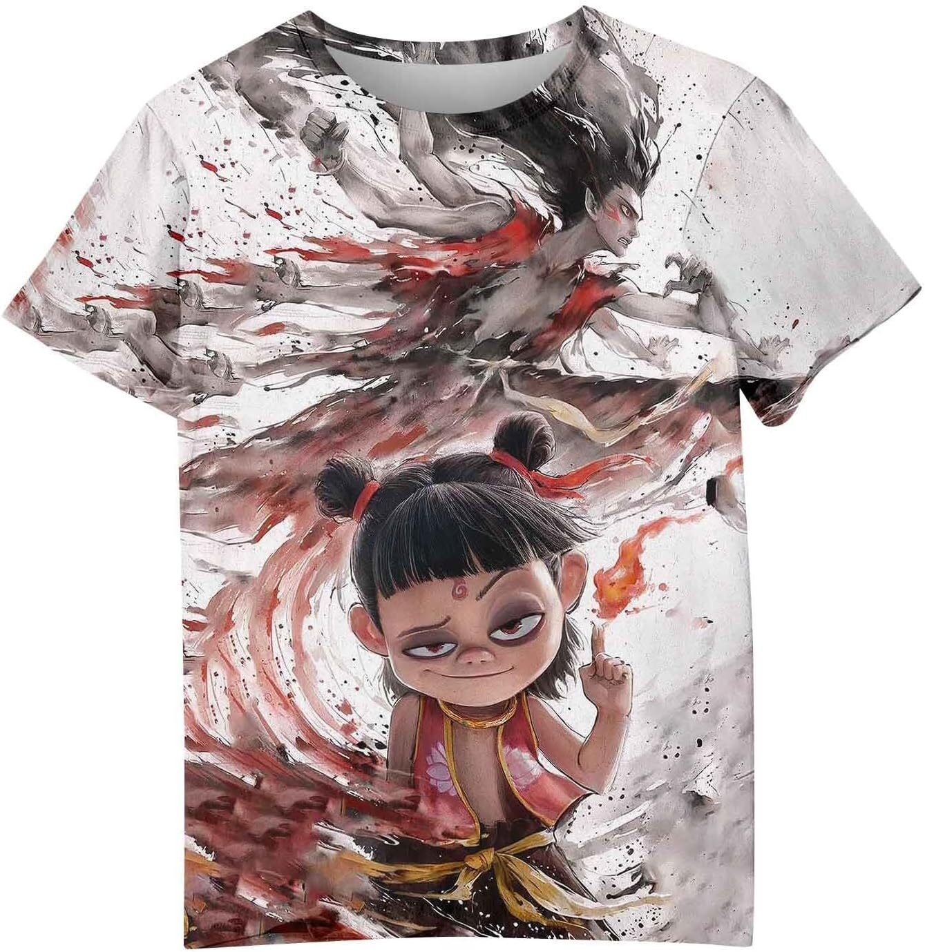 Mens T shirt Ne Zha Movie Graphic Tee Unisex 3D Nezha Printed T Shirt for Men Women Short Sleeve Round Neck Novelty Tops tee Casual tops summer clothe