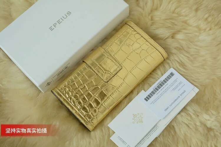 2024 New Designer Cow Gold Women Long Wallet Fashion Genuine Leather Lady Purse High Grade Large Capacity Money Bag 45