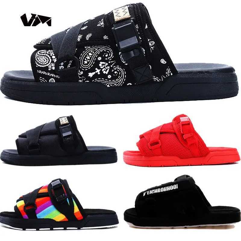 Slippers CHRISTO VISVIM 2025 Fashion Couple Flip-flops Footwear Slippers Male Shoes Slides Reflective slippers Flip Flops Sandals T250313