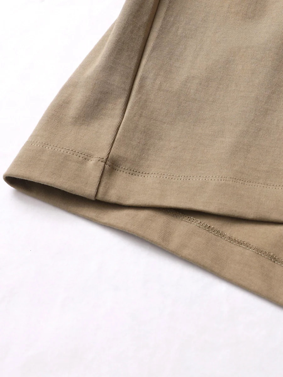 1129 oz 320g heavy cotton ultrathin loose mens Tshirt solid color shoulder short sleeved highquality 250313