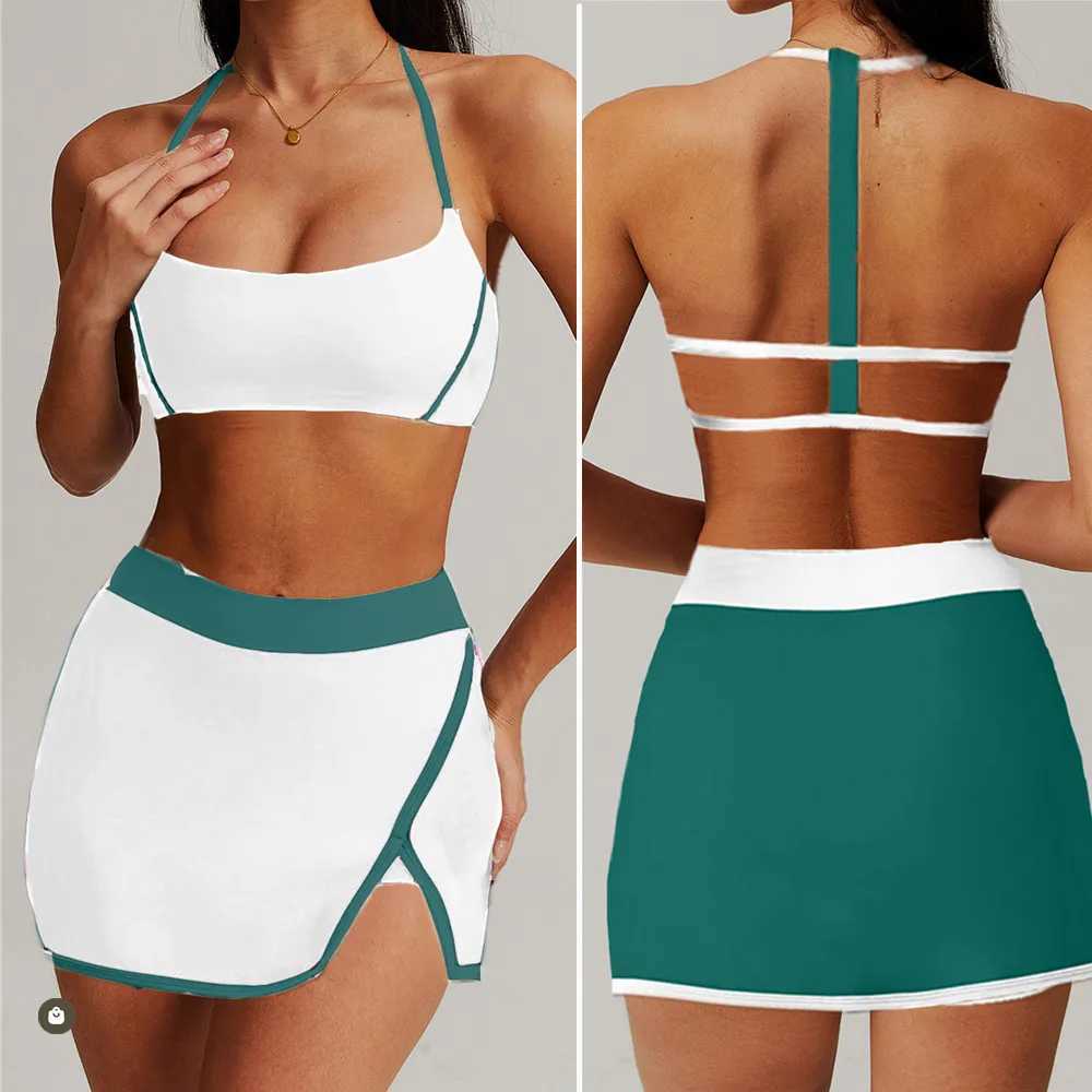 Women's Tracksuits 1/2PCS set nude flight exercise set womens track and field clothes gym push ups fitness running exercise clothes sports bra le