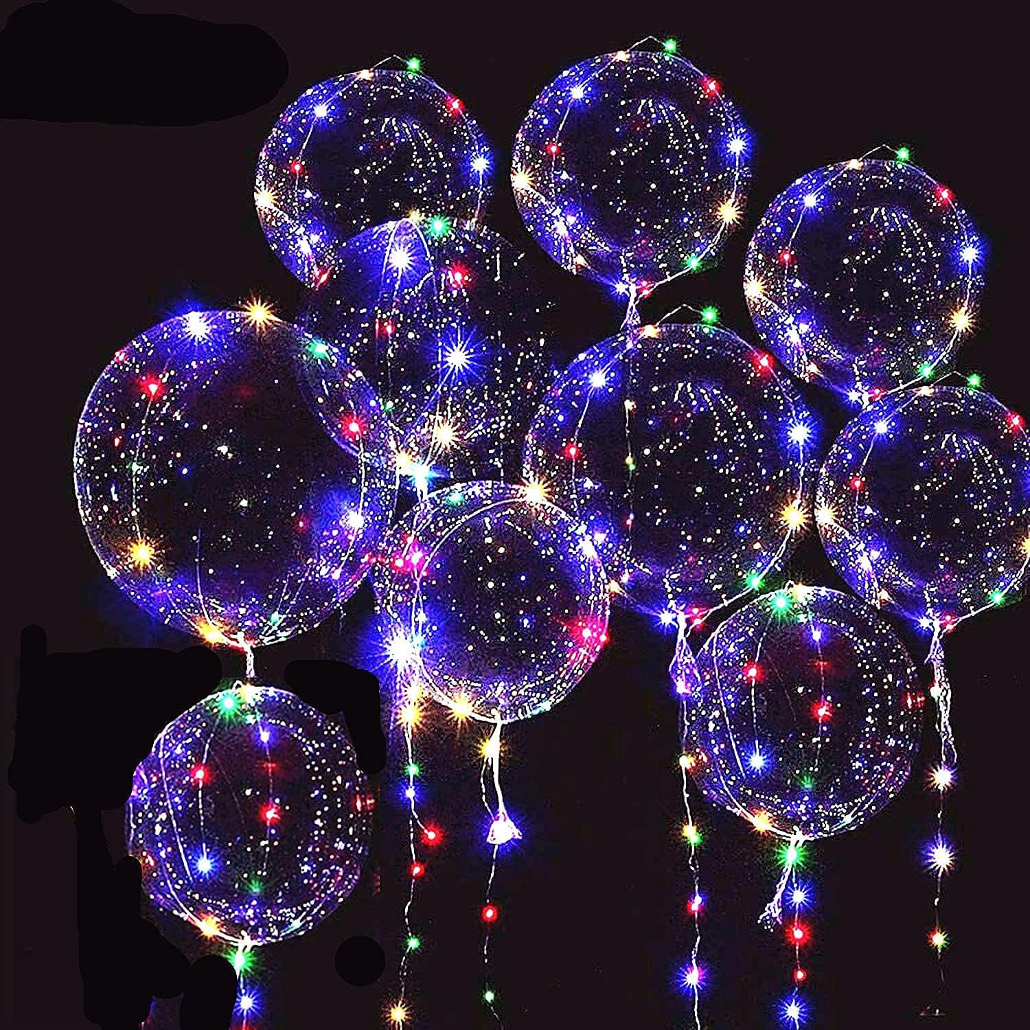 20 inch Luminous Balloons with Light String Luminous Balloons LED Light Balloon for Wedding Party Decoration